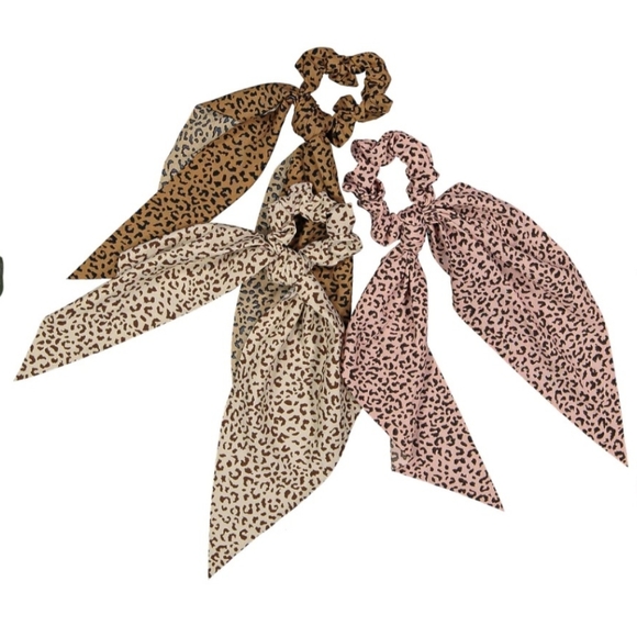 NEW Leopard Hair Ribbon Scrunchie - Picture 9 of 11